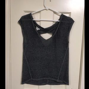 Dark Grey criss cross back shirt!